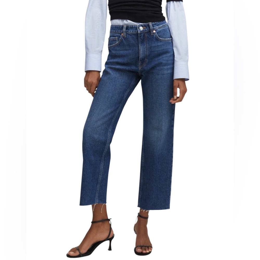 NWT Mango Straight-Fit Cropped Jeans